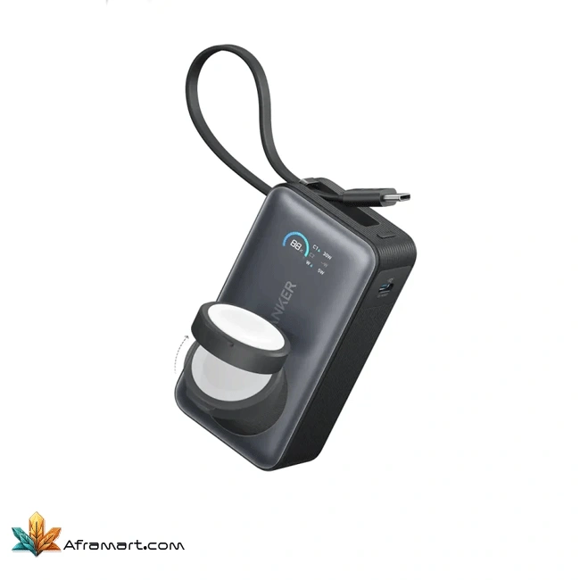 پاوربانک انکر مدل A1657 ظرفیت ۱۰ هزار میلی آمپر با قابلیت شارژ بی سیم اپل واچ 1 پاوربانک انکر مدل A1657 ظرفیت ۱۰ هزار میلی آمپر با قابلیت شارژ بی سیم اپل واچ